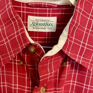 StJohn’s Bay Rust and Cream Plaid Men's Shirt